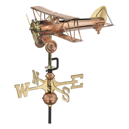 Windwijzer Vliegtuig 3D Design koper