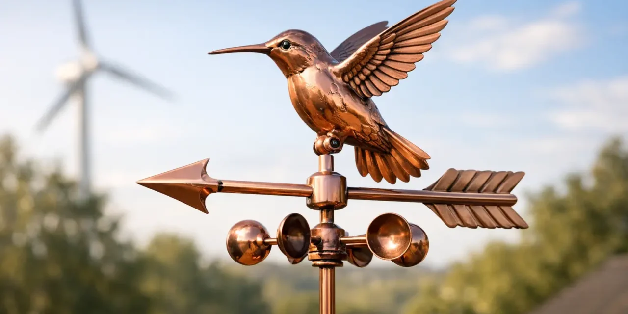Windwijzer kolibri 3D design koper kiezen