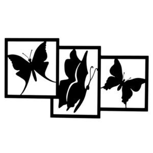 wanddecoratie vlinders drieluik 83cm